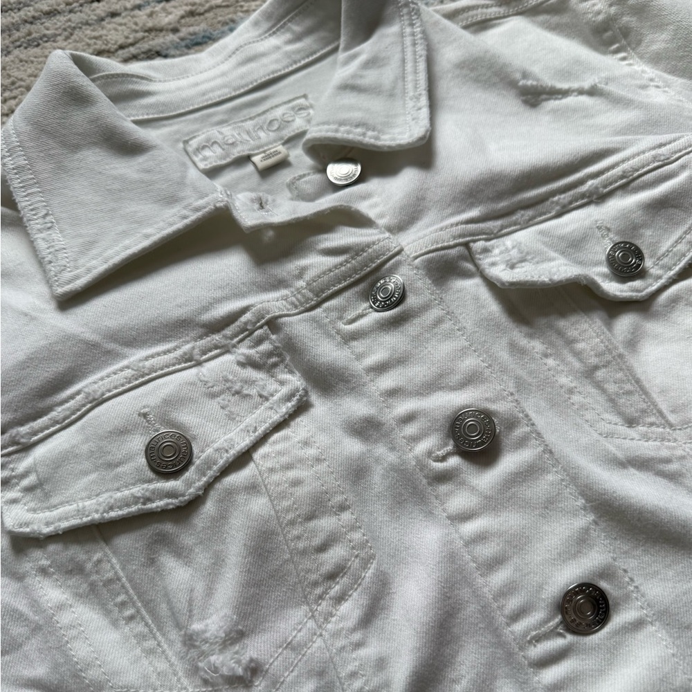 Maurices White Cinched Denim Jacket - Picture 3 of 6